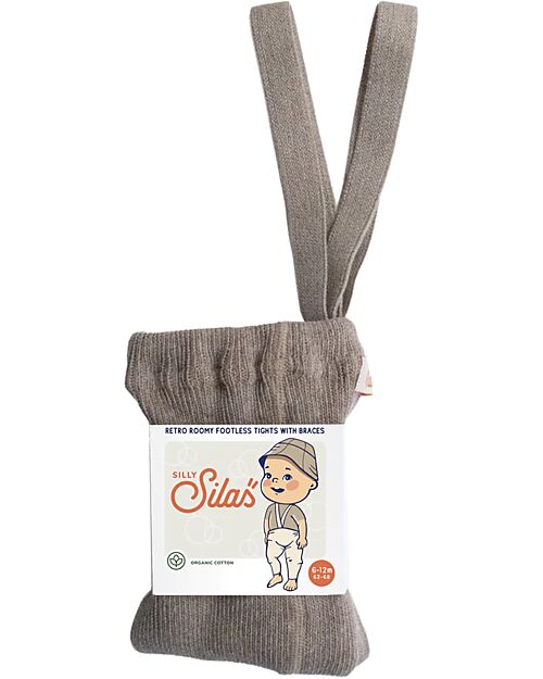 Silly Silas Roomy Footless Tights with Braces - Peanut Blend - 100% Organic Cotton GOTS Certified Tights