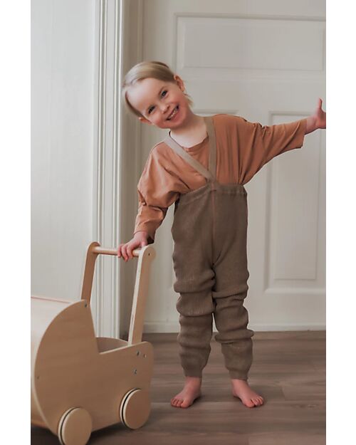 Silly Silas Roomy Footless Tights with Braces - Peanut Blend - 100% Organic Cotton GOTS Certified Tights