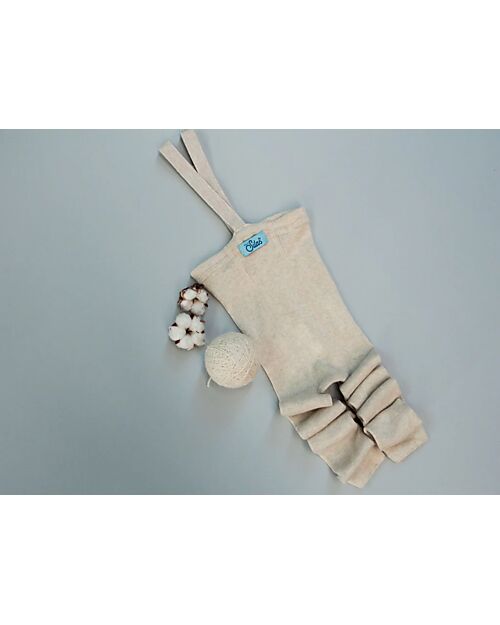 Silly Silas Wooly Footless Tights with Braces - Cream Blend - Merino Wool and Cotton Tights