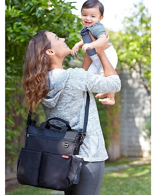 Skip Hop Duo Signature Diaper Bag, Black - Changing mattress included! Diaper Changing Bags