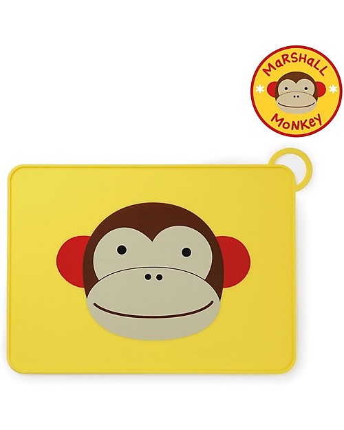 Skip Hop Fold & Go Zoo Silicone Placemat, Monkey - 42 x 30.5 cm, free from PVC, BPA, lead, latex or phthalates Placemat