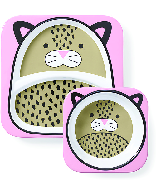 Skip Hop Zoo Little Kid Plate and Bowl Set, Leopard - Safe and Durable! Meal Sets