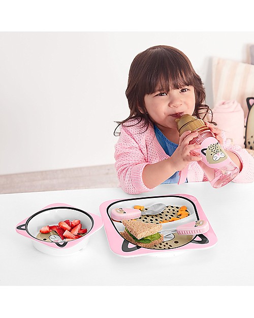 Skip Hop Zoo Little Kid Plate and Bowl Set, Leopard - Safe and Durable! Meal Sets