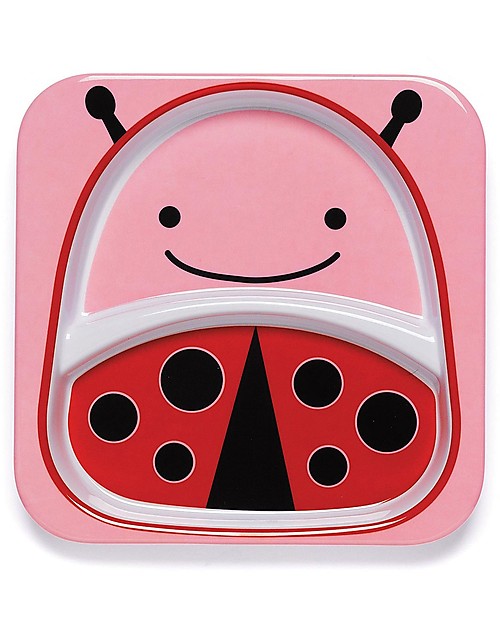 Skip Hop Zoo Little Kid Plate, Ladybug - Divided in two Sections! Bowls & Plates