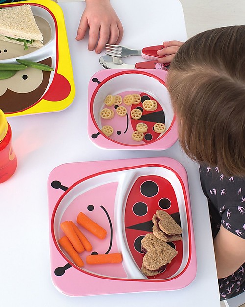 Skip Hop Zoo Little Kid Plate, Ladybug - Divided in two Sections! Bowls & Plates