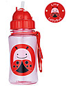 Skip Hop Zoo Straw Bottle for Kids, Ladybug - Flip-top Lid! Non-Thermal Water Bottles