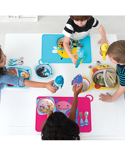 Skip Hop Zoo Straw Bottle for Kids, Owl - Flip-top Lid! Non-Thermal Water Bottles