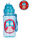Skip Hop Zoo Straw Bottle for Kids, Owl - Flip-top Lid! Non-Thermal Water Bottles