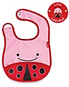 Skip Hop Zoo Tuck-Away Bib with Pocket, Ladybug - Water-resistant, easy to store when dirty! Waterproof Bibs