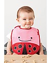 Skip Hop Zoo Tuck-Away Bib with Pocket, Ladybug - Water-resistant, easy to store when dirty! Waterproof Bibs
