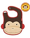 Skip Hop Zoo Tuck-Away Bib with Pocket, Monkey - Water-resistant, easy to store when dirty! Waterproof Bibs