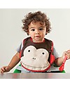 Skip Hop Zoo Tuck-Away Bib with Pocket, Monkey - Water-resistant, easy to store when dirty! Waterproof Bibs