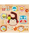 Skip Hop Zoo Tuck-Away Bib with Pocket, Monkey - Water-resistant, easy to store when dirty! Waterproof Bibs