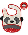 Skip Hop Zoo Tuck-Away Bib with Pocket, Panda - Water-resistant, easy to store when dirty! Waterproof Bibs