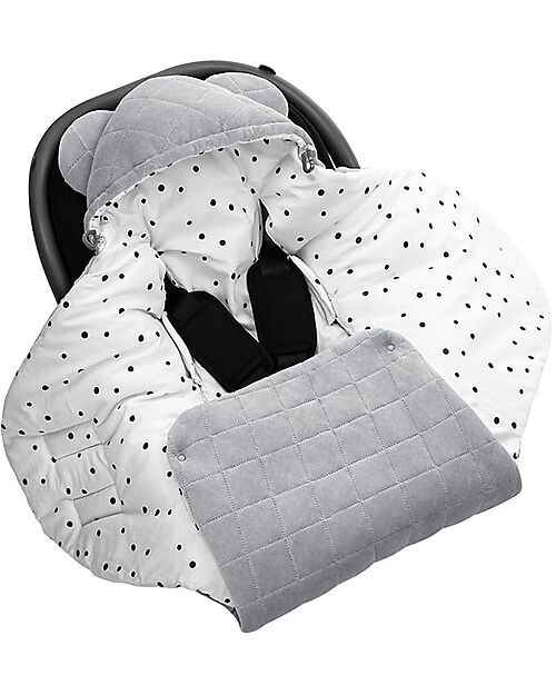 Sleepee Car Seat Swaddle - Grey - 95 x 105 cm - Cotton Oeko-Tex Footmuffs
