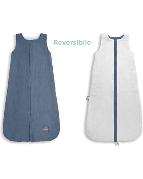 Sleepee Reversible Sleeping Bag - Petrol - TOG 1.0 - Oeko-Tex Cotton Muslin Sleeping Bags