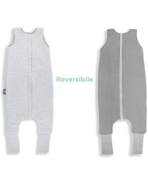 Sleepee Reversible Sleeping Bag with Legs - Melange Grey - TOG 2.5 - Oeko-Tex Cotton Sleeping Bags