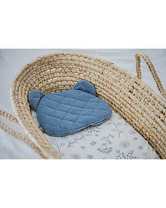 Sleepee Royal Baby Pillow - Teddy Bear - Denim - Oeko-Tex Cotton Cushions
