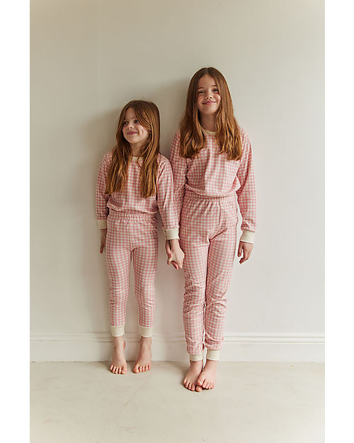 Sleepy Doe Kids Pyjamas Set - Blossom Check - 100% Organic Cotton Pyjamas