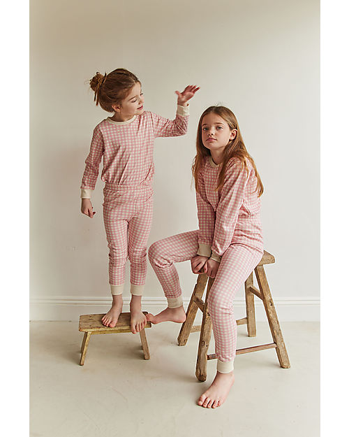 Sleepy Doe Kids Pyjamas Set - Blossom Check - 100% Organic Cotton Pyjamas