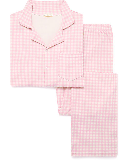 Sleepy Doe Women's Pyjamas Set - Blossom Check - 100% Organic Cotton Pyjamas