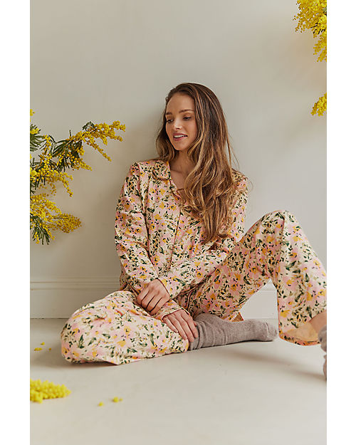 Sleepy Doe Women's Pyjamas Set - Floral Print - 100% Organic Cotton Pyjamas