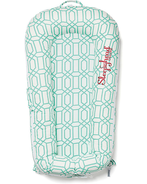 SleepyHead Sleepyhead Deluxe+, 0 to 8 months, Mint Trellis - 100% Oeko-Tex certified cotton, removable cover Mattresses
