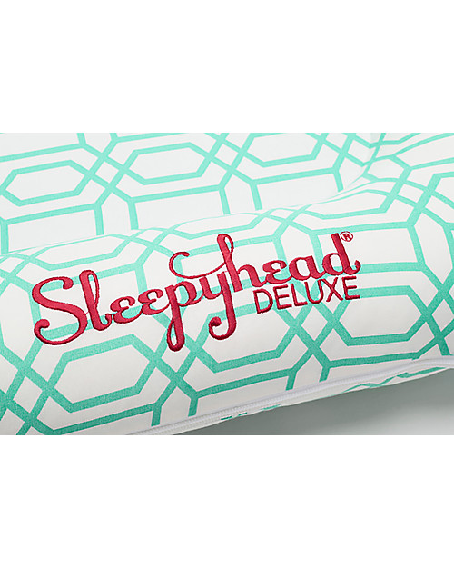 SleepyHead Sleepyhead Deluxe+, 0 to 8 months, Mint Trellis - 100% Oeko-Tex certified cotton, removable cover Mattresses