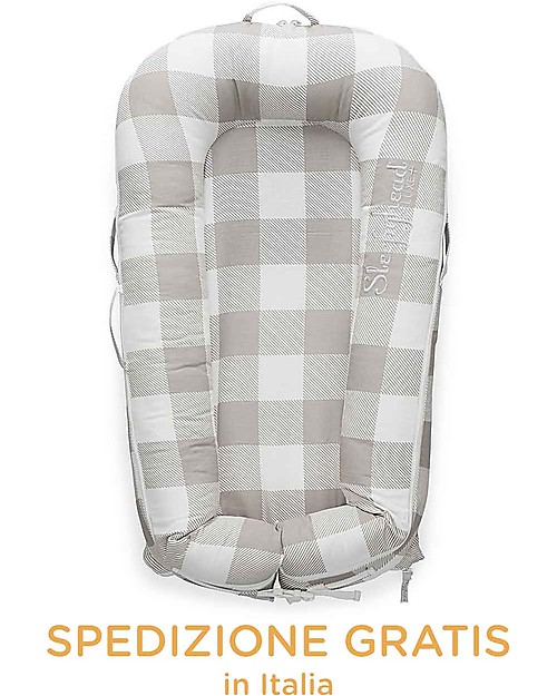 SleepyHead Sleepyhead Deluxe+, 0 to 8 months, Natural Buffalo - 100% Oeko-Tex certified cotton, removable cover Baby Nest