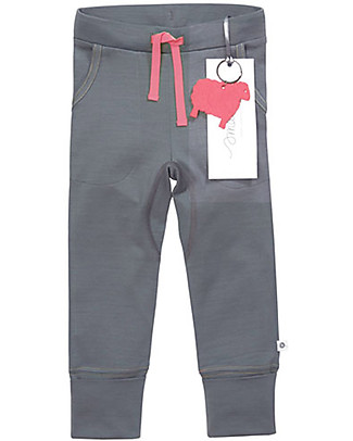 Smalls 24/7 Trouser for Girl in 100% Merino Wool, Grey Trousers