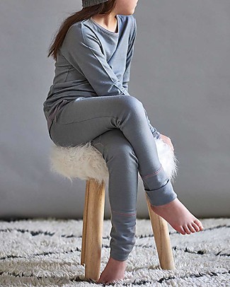 Smalls 24/7 Trouser for Girl in 100% Merino Wool, Grey Trousers