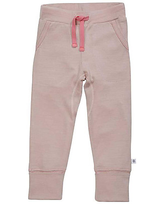 Smalls 24/7 Trouser for Girl in 100% Merino Wool, Pink Trousers