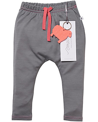 Smalls Aroha, Baby 24/7 Trouser in 100% Merino Wool, Grey Trousers