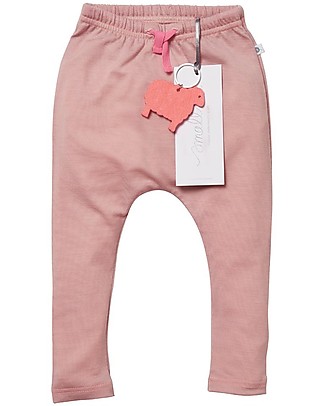 Smalls Aroha, Baby 24/7 Trouser in 100% Merino Wool, Pink Trousers