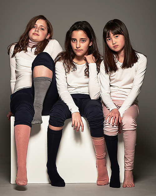 Smalls Girl Knee High Socks in Merino Wool, Pink Socks