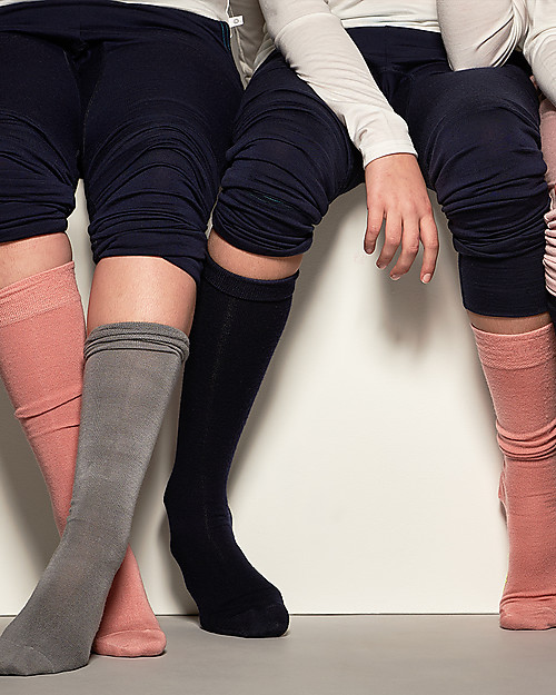Smalls Girl Knee High Socks in Merino Wool, Pink Socks