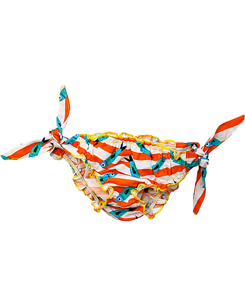 SmomLab Gathered Girl Swim Bottom - Sardine - 100% organic cotton Bikinis And Tankinis