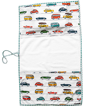 SmomLab Gin Changing Pad - Pillow and Towel Included - Cars Travel Changing Mats