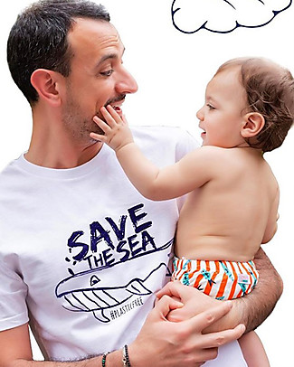 SmomLab Luca Swim Pants - Sardine - 100% Organic Cotton Swim Diaper