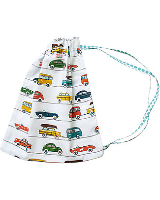 SmomLab Marco Drawstring Bag - Horses - 100% Organic Cotton Small Backpacks
