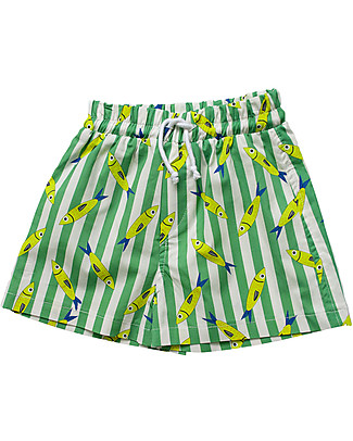 SmomLab Sebastiano Swim Pants - Green Sardine - 100% Organic Cotton Swimming Trunks