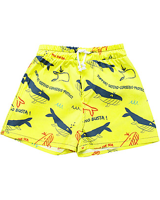SmomLab Sebastiano Swim Pants - Whales - 100% Organic Cotton Swimming Trunks