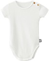 Snug 2 Pack Bodysuits - Stone/Off-White - Elasticated Cotton Short Sleeves Bodies