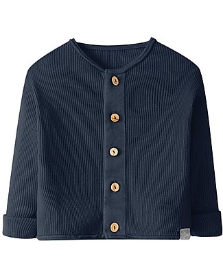 Snug Cardigan Jacket - Blue Navy - Elasticated Cotton Cardigans