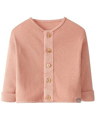 Snug Cardigan Jacket - Terracotta - Elasticated Cotton Cardigans