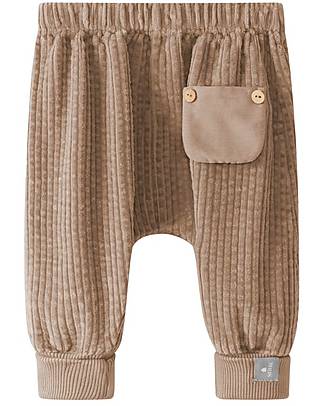 Snug Corduroy Pants with Pocket - Dark Beige - 100% Organic Cotton Jeans