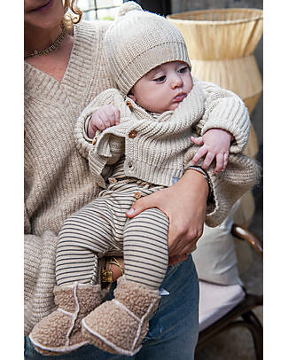 Snug Cotton Fur Booties - Nude Wellies
