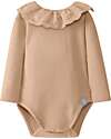 Snug Embroidered Long Sleeves Bodysuit  - Nude - 100% Organic Cotton Long Sleeves Bodies