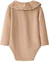 Snug Embroidered Long Sleeves Bodysuit  - Nude - 100% Organic Cotton Long Sleeves Bodies