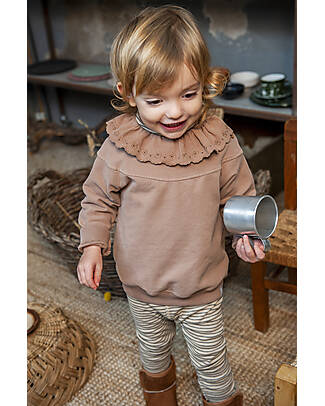 Snug Embroidered Long Sleeves Sweater - Nude - Organic Cotton Sweatshirts